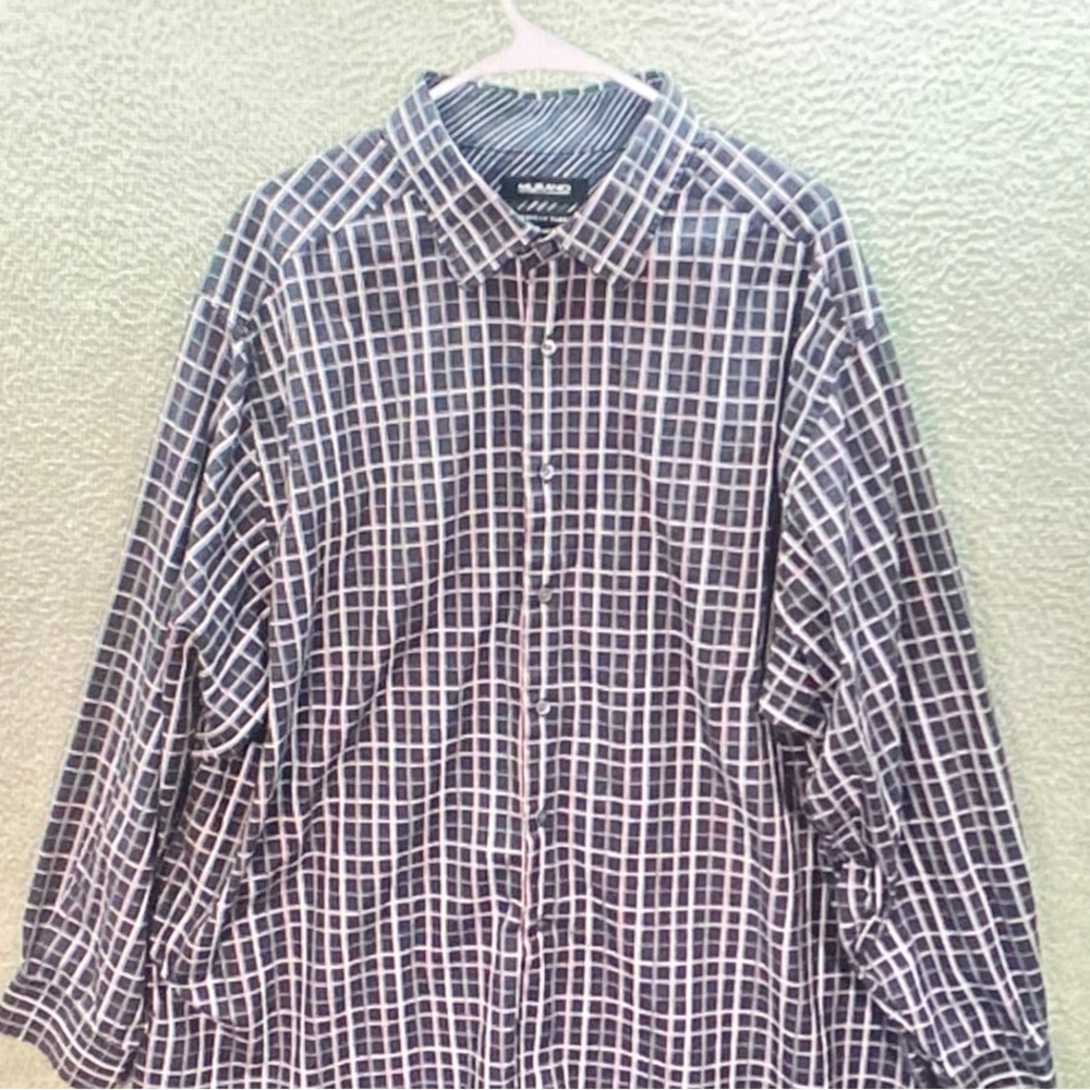 Murano Black and White Grid Men's Shirt